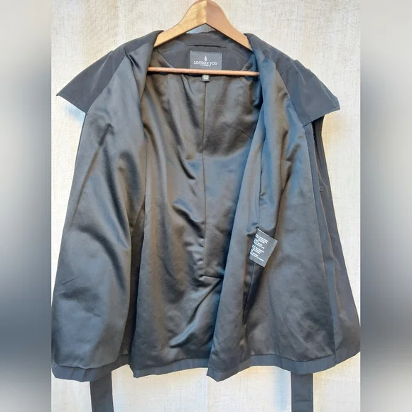 London Fog Black Trench Coat - Picture 5 of 7
